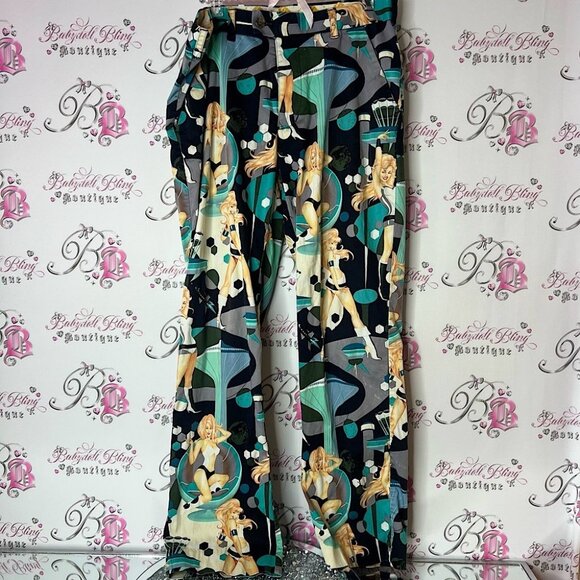 Loudmouth golf pants space girls John Daly rare pants retro girls pin up pockets